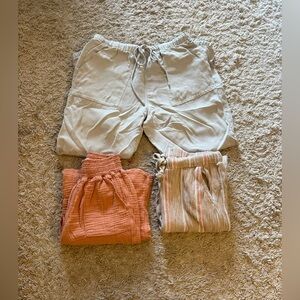 Zara Women's Pants in Cream, Pink, and Tan